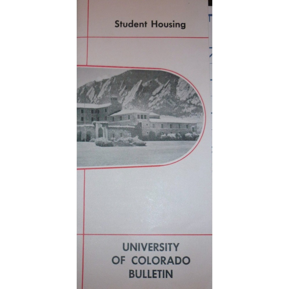 Vintage 1954 University of Colorado Bulletin Student Housing Boulder Booklet